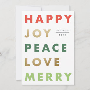 Weihnachtskarte in fetter Schrift Feiertagskarte