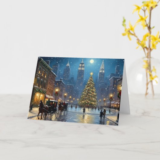 Weihnachtskarte in New York Karte (Gelbe Blume)