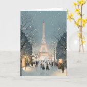 Weihnachtskarte in Paris Karte (Gelbe Blume)
