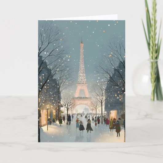 Weihnachtskarte in Paris Karte (Vorderseite)