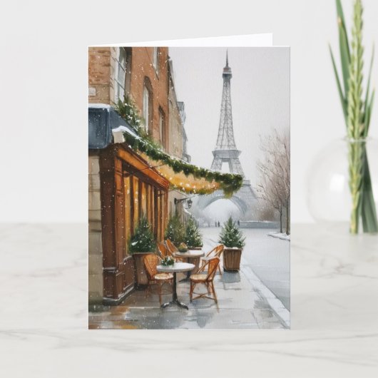 Weihnachtskarte in Paris Karte (Vorderseite)