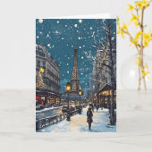 Weihnachtskarte in Paris Karte (Gelbe Blume)