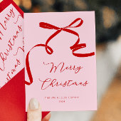 Weihnachtskarte in Rosa Feiertagskarte