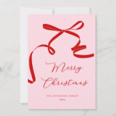 Weihnachtskarte in Rosa Feiertagskarte (Vorderseite)