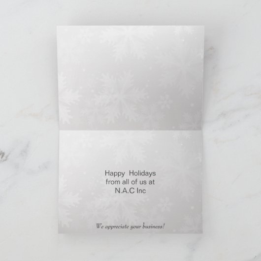 Weihnachtskarte in Silber Feiertagskarte (Innenseite)