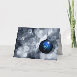 Weihnachtskarte in Silber und Blau Feiertagskarte
