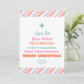 Weihnachtskarte in verschiedenen Sprachen Feiertagskarte (Stehend Vorderseite)