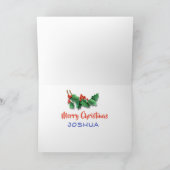 Weihnachtskarte individuelle Name Snowmen Musiker Karte (Innenseite)