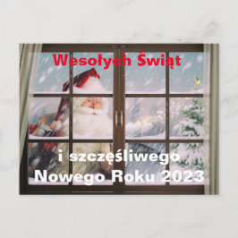 Weihnachtskarte ins polnische Wesołych Świąt Neuja Postkarte