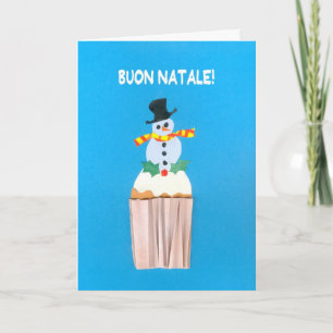Weihnachtskarte, Italiener, kleiner Kuchen mit Feiertagskarte