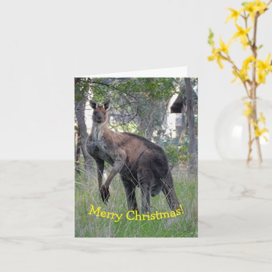 Weihnachtskarte - Kangaroo Karte (Gelbe Blume)