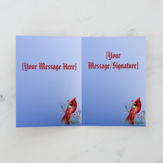 Weihnachtskarte Kardinal Feiertagskarte (Innenseite)