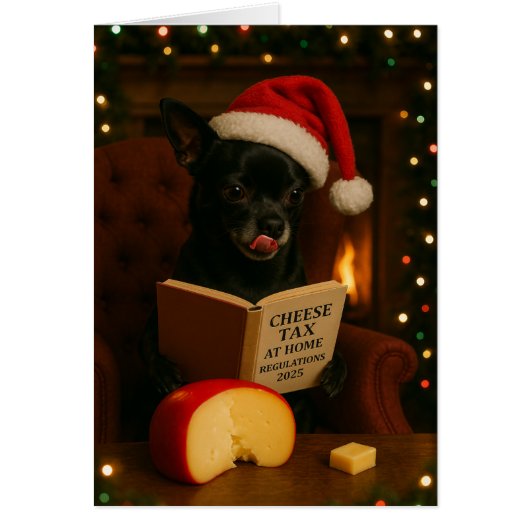 Weihnachtskarte 'Käse-Steuer' Chihuahua (Vorne)