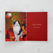Weihnachtskarte Katze Feiertagskarte (Innenseite)