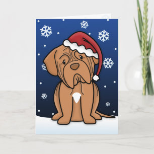 Weihnachtskarte Kawaii Dogue de Bordeaux Feiertagskarte