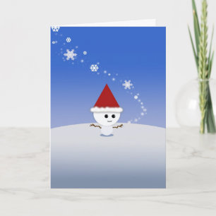 Weihnachtskarte Kawaii Schneemann Süß! Feiertagskarte