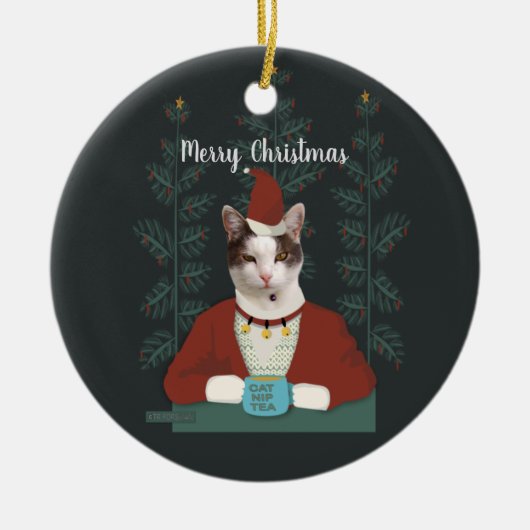 Weihnachtskarte Keramik Ornament (Vorne)