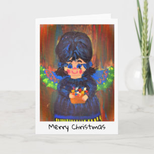 Weihnachtskarte - Kinderkunst - Engel Karte