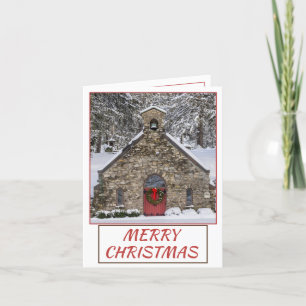 Weihnachtskarte Kleine Steinkirche Feiertagskarte