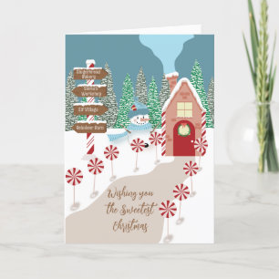 Weihnachtskarte 'Kleines Haus am Nordpol' Feiertagskarte