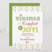 Weihnachtskarte--"Komfort u. Freude" Feiertagskarte (Vorne/Hinten)