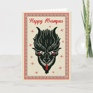 Weihnachtskarte - Krampus-Gesicht Feiertagskarte