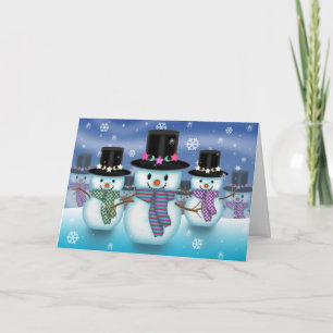 Weihnachtskarte Land der Schneemänner Feiertagskarte