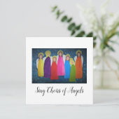 Weihnachtskarte: Lebhafter Engelchor (Stehend Vorderseite)