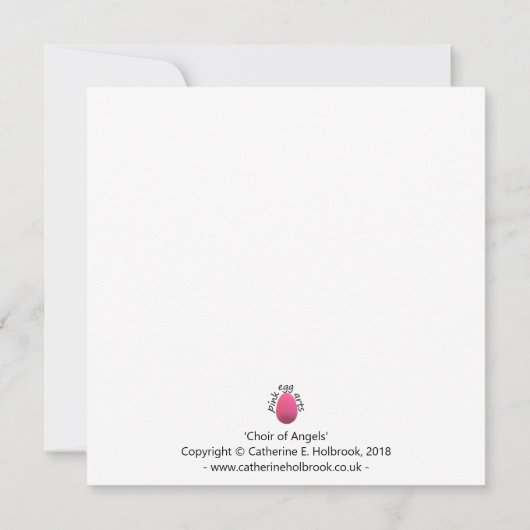 Weihnachtskarte: Lebhafter Engelchor (Rückseite)