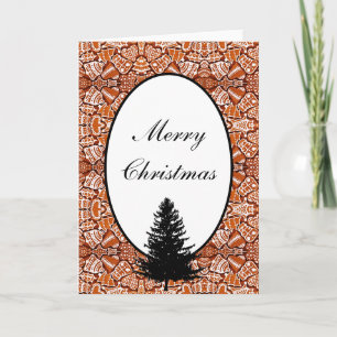 Weihnachtskarte Lebkuchen/Bäume Feiertagskarte