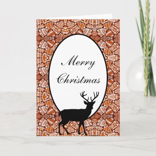 Weihnachtskarte Lebkuchenkochen/Stöcken Feiertagskarte (Vorderseite)