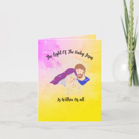 Weihnachtskarte : Licht des Jungen Jesus Dankeskarte (Vorderseite)