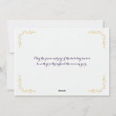 Weihnachtskarte | Lila Imitate Gold Feiertagskarte (Rückseite)