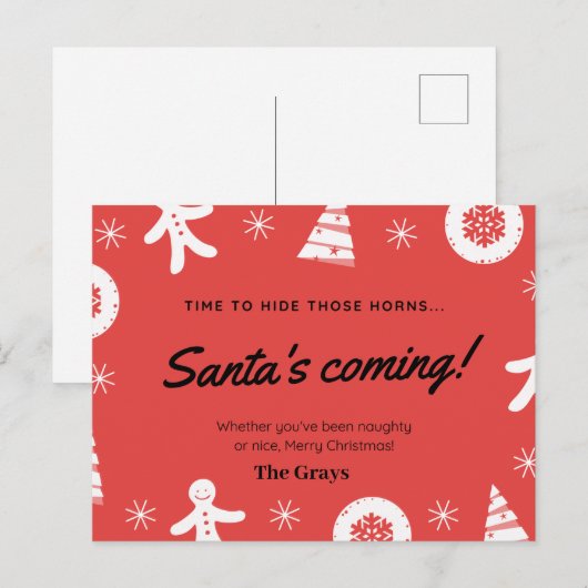 Weihnachtskarte lustig postkarte (Vorne/Hinten)