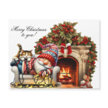 Weihnachtskarte Magnet 10,8cmx12,7cm mit schlafend