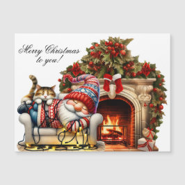Weihnachtskarte Magnet 10,8cmx12,7cm mit schlafend