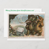 Weihnachtskarte Mammoth und Dinotherium Postkarte (Vorne/Hinten)