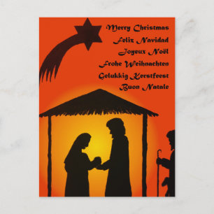 Weihnachtskarte - mehrsprachig feiertagspostkarte