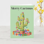 Weihnachtskarte - Merry Cactmus Karte (Gelbe Blume)