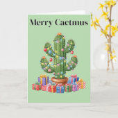 Weihnachtskarte - Merry Cactmus Karte (Gelbe Blume)