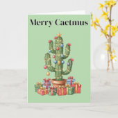 Weihnachtskarte - Merry Cactmus Karte (Gelbe Blume)