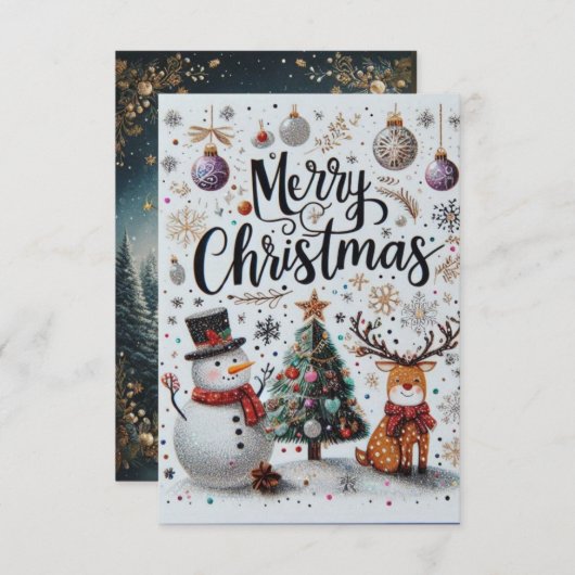 Weihnachtskarte - Merry Christmas (Vorne/Hinten)