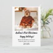 Weihnachtskarte minimal erstes Weihnachten des Bab (Stehend Vorderseite)