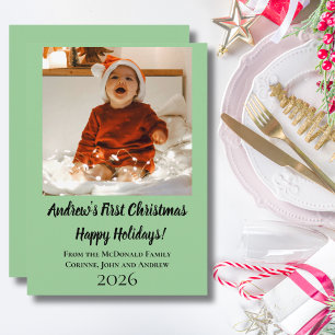 Weihnachtskarte minimal erstes Weihnachten des Bab