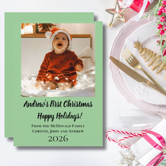 Weihnachtskarte minimal erstes Weihnachten des Bab