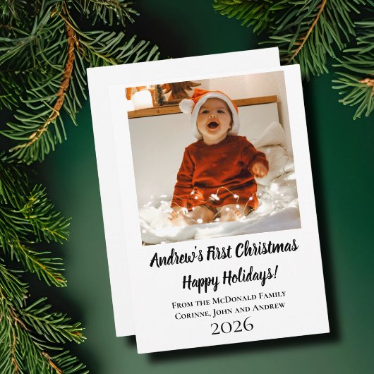 Weihnachtskarte minimal erstes Weihnachten des Bab