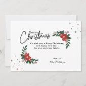 Weihnachtskarte Minimalistisch Frohe Weihnachtsfei Feiertagskarte (Vorderseite)