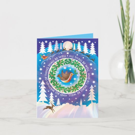 Weihnachtskarte mit "Alles wird gut sein" Zitat. Karte (Vorderseite)