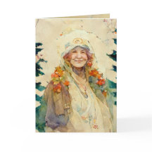 Weihnachtskarte mit alter Wasserfarbe Winter