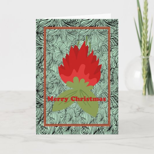 Weihnachtskarte mit anderem Grün und Rot Design Karte (Vorderseite)